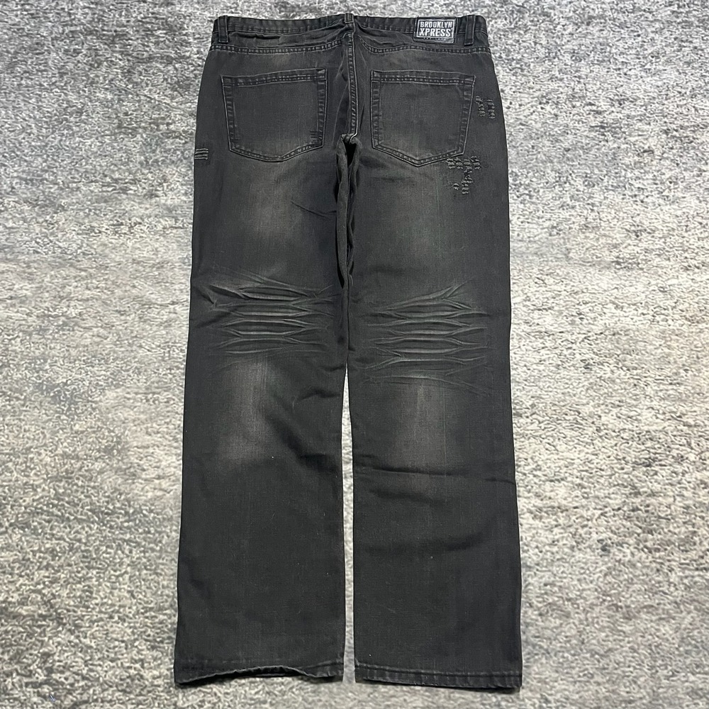 Vintage Brooklyn Xpress Jeans Mens‎ 38x31 Black Y2K Denim Grunge Archive